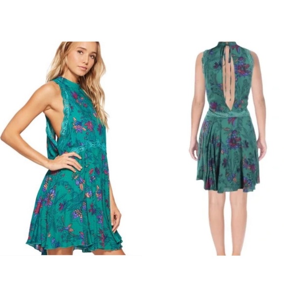 Free People Dresses & Skirts - FREE PEOPLE She Moves Chemise Dress in Green